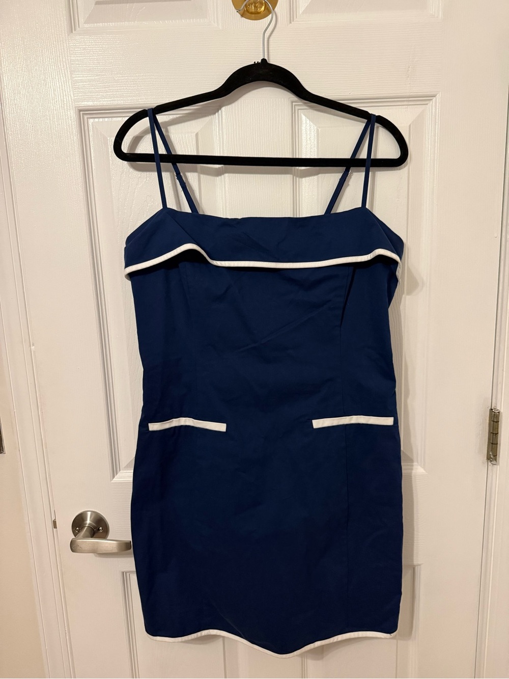 Lost + Wander Navy Mini Dress with White Trim